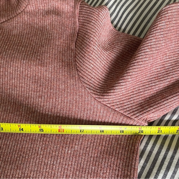 Madewell size large Heathered bubble sleeve swing mock neck top - Picture 6 of 7